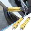Motorcycle Pair 8mm Aluminum Alloy Rearset Folding Footpeg Gold Tone