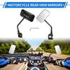 M10 Motorcycle Rear View Mirrors Square Shape Handlebar Mirrors Black 1 Set