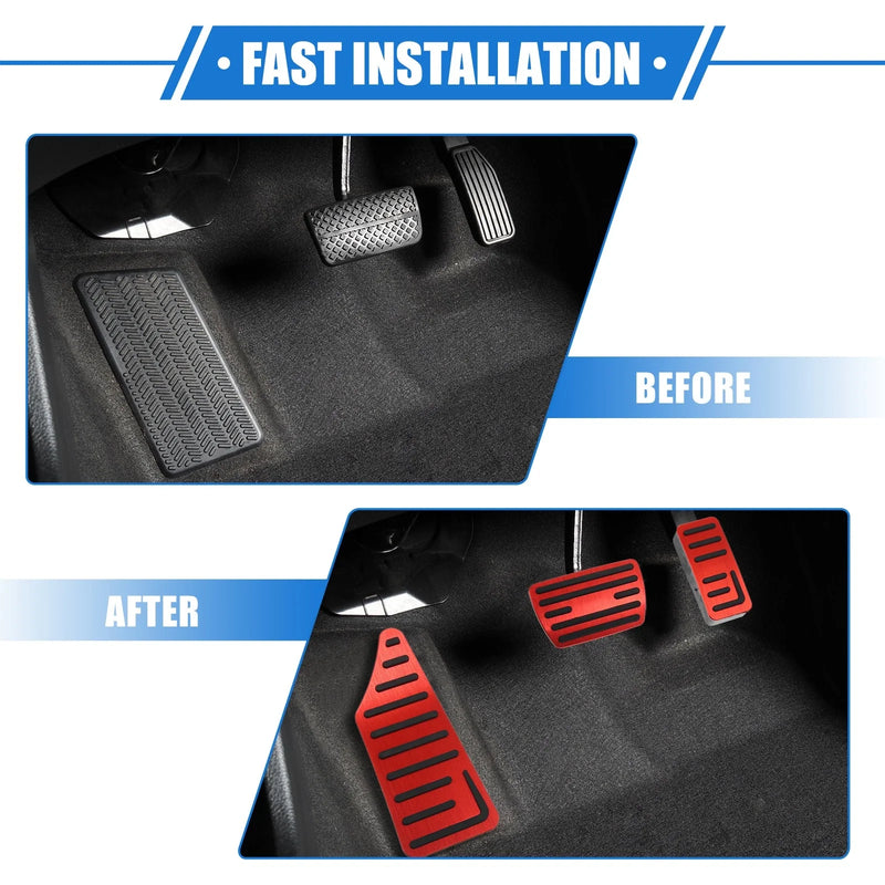 Honda HR-V (2021-2023) Red 3 Pcs Gas Brake Foot Rest Pedals