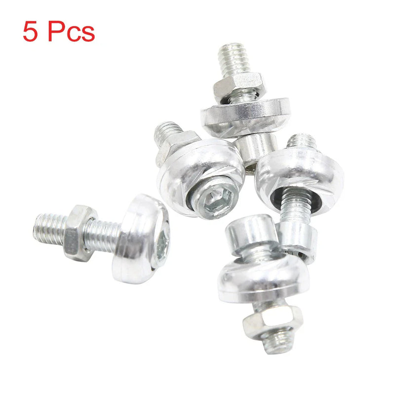 Car Motorcycle 5pcs Aluminum Alloy License Plate Bolt Screw Nuts