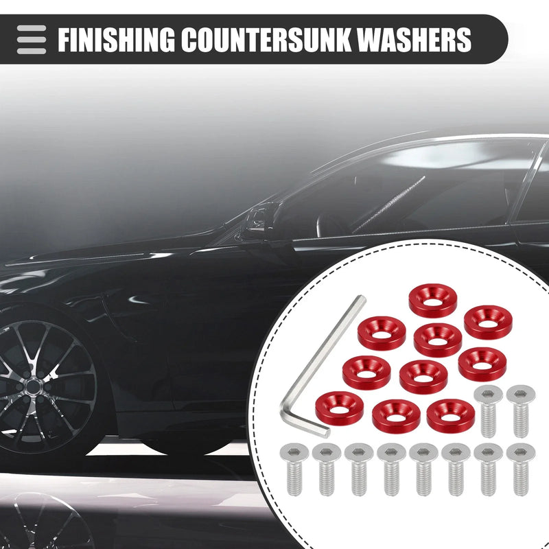 Car Motorcycle Red 1 Finishing Countersunk Washers Dress Up Tool