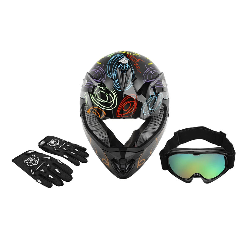 Kids Motocross Youth ATV Helmet DOT Off Road Full Face (S/M/L/XL)