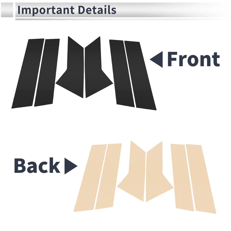 Mazda CX-3 (2015-2021) Black 6 Pcs Door Pillar Window Trim