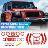 Jeep Wrangler JK (2011-2018) - Red Decoration Set 21pcs Interior Trim Kit