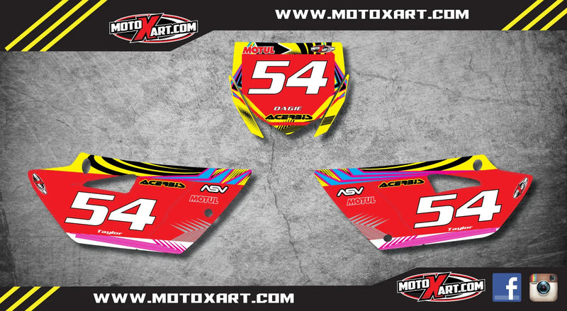 Yamaha YZ 85 Neon Style Number Plate Stickers/Decals (2015-2016)