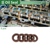 Oil Seal 25x40x10mm Brown FKM Rubber 5 Pcs