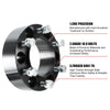 6 Lug Vehicles Black 4pcs 2" Thick M12x1.5 6x5.5" Wheel Spacers