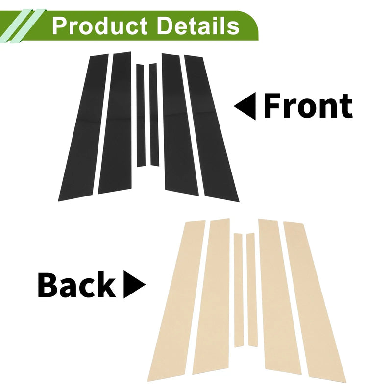 BMW 3-Series Black 6 Pcs Door Pillar Window Trim (1999-2005)