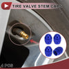 Car 4 Pcs Mini Bullet Style Tire Valve Stem Caps Dust Covers Blue