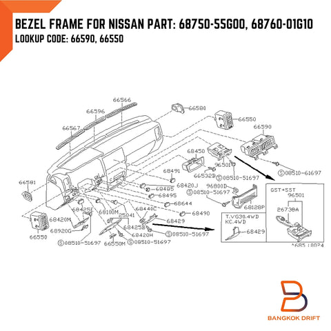 Nissan Navara D21 Black Air Heater Vent Frame Bezel (1986-1997)