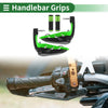 Motorcycle Handlebar Rubber Diamond Pattern Green Hand Grips Cover Kit