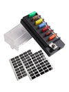 Auto Applications Waterproof 12V Relay Box Kit 6-Circuit Fuse Block