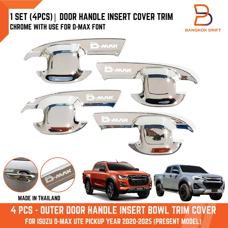Isuzu D-MAX Chrome Door Handle Insert Bowl Cover Trim (2020-2025)