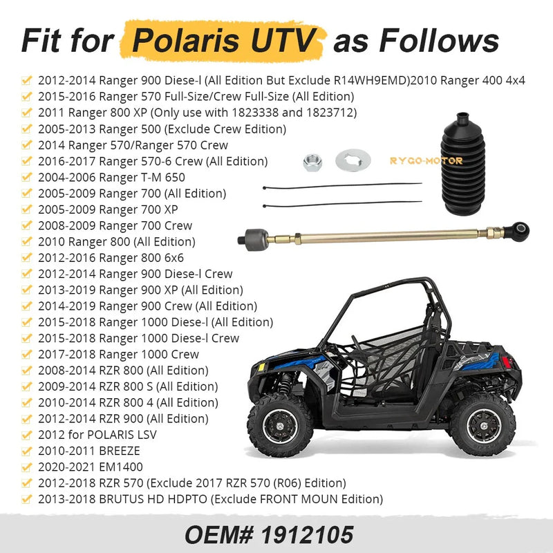 Polaris Ranger 1000–400 Diesel Steering Rack Tie Rod Kit