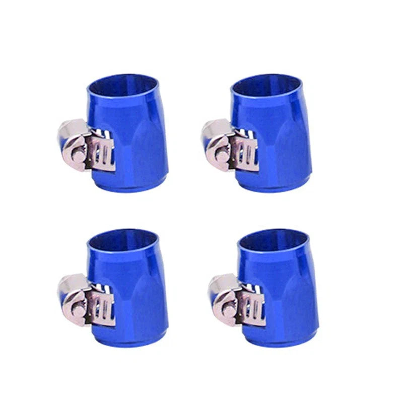Universal Vehicles 4 x Blue AN6 Fuel Hose Line End Cover Clamp Adapter