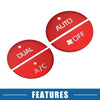 Toyota RAV4 (2019-2022) Aluminum Red 4Pcs AC Switch Knob Cover Trim