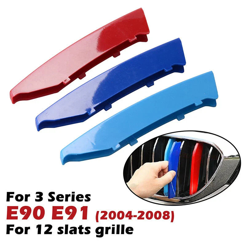 BMW 3 Series E90 E91 M-Color Strip Front Kidney Grille Insert Trim (2006-2011)