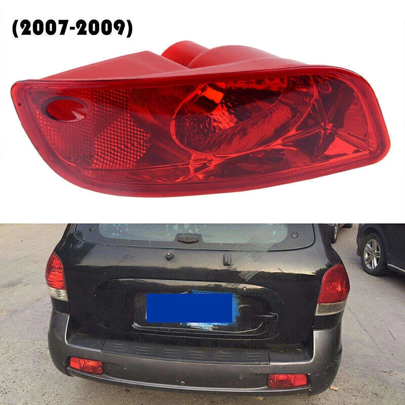 Hyundai Santa Fe Left Side Rear Bumper Reflector Light Red Lens (2007-2009)