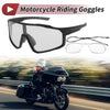 Motorcycle Riding Goggles Light Gray Lens Black Gray Frame UV400