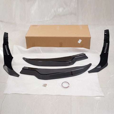 Corvette C7 Z06 Gloss Black Front Lip Splitter & Side Winglets (2014-2019)