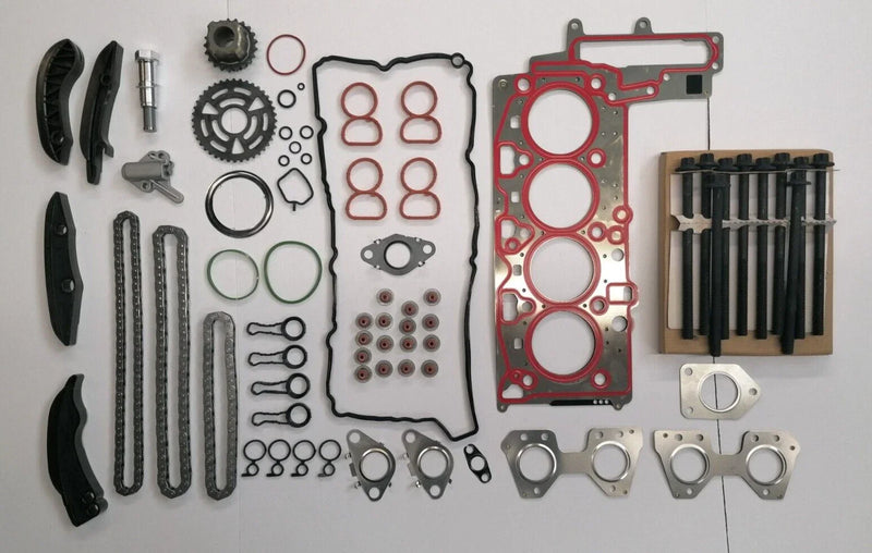 BMW AURIS VERSO D4D HEAD GASKET SET BOLTS TIMING CHAIN KIT 1.6D