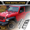 Jeep JL JLU (2018-2024) Silver Tone Front Hood Air Outlet Vent Cover Trim