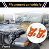 Jeep Wrangler JL JLU 2018-2024 - 1 Pair, Orange Engine Hood Hinge Cover