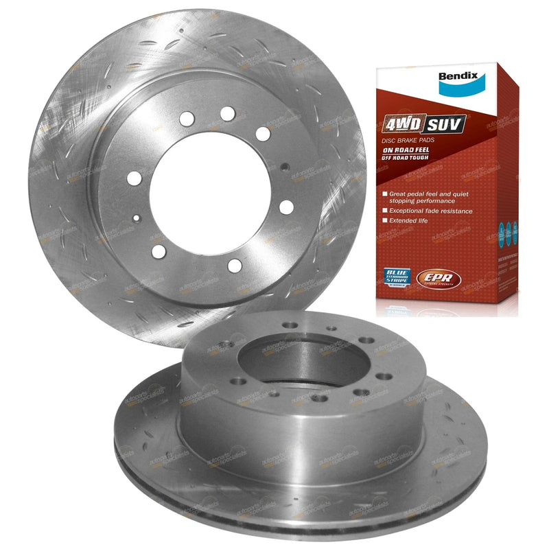 Nissan Patrol GQ Y60 2.8 4.2 Rear Slotted Drilled Disc Rotors