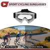 Cycling Sunglasses Motorcycle Riding Goggles Transparent Lens White Frame