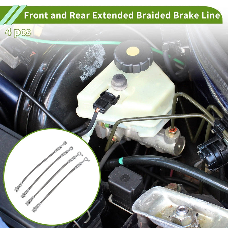 Nissan Patrol GQ Y60 4 x Extended Braided Brake Line Hose (88-97)