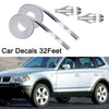 Car Stripe Stickers Silver Streamline Double Line Tape Decal Vinyl