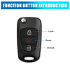 Kia Soul Key Fob Shell Case 3 Button Black (2010-2013)