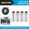 4 x LM8UU Extra Long Linear Ball Bearings 8mm Bore 15mm OD 45mm Length