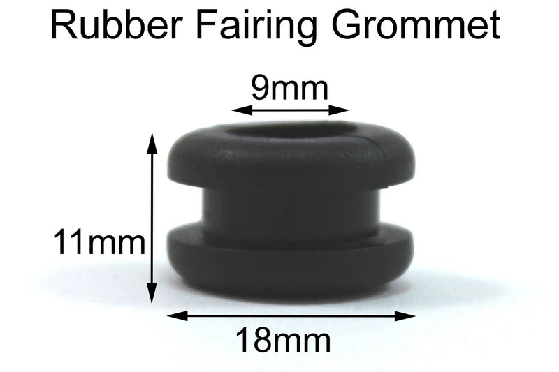 Suzuki GSX-R SV650 Grommets De Caucho Negro 2 x Carenado