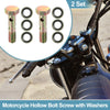 Motorcycle 2 x M6x1 28mm Length Hollow Bolt Screws with Washer