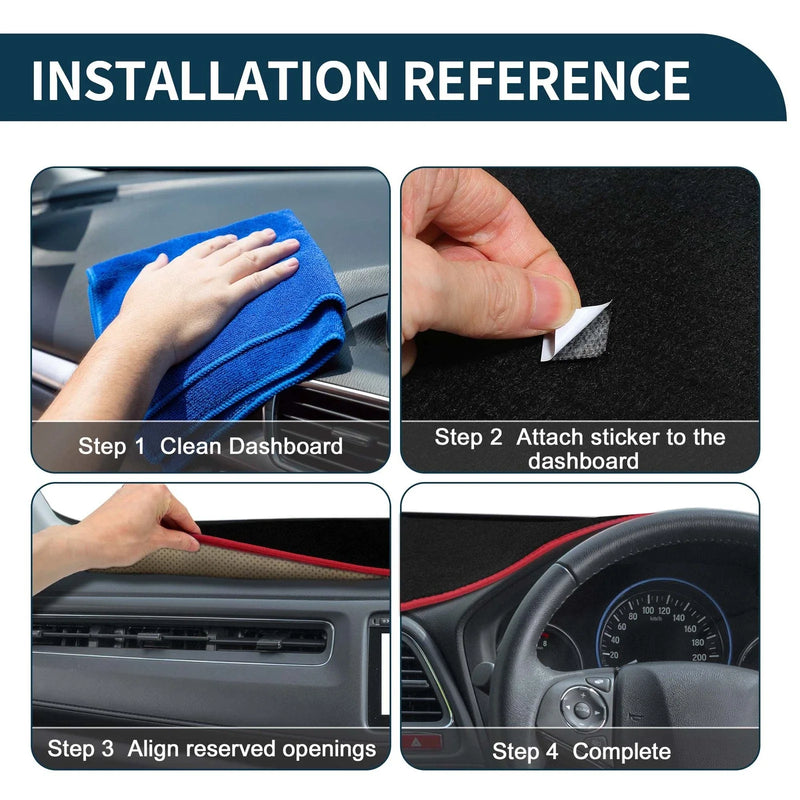 Honda CR-V 2017-2022 Sun Protector Black Red Dashboard Cover Mat
