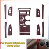 Toyota Highlander Wood Grain Interior Vinyl Stickers Decals (2008–2013)
