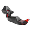 Harley Street Glide Black Red Driver Passenger Seat Backrest Pad (2014-23)