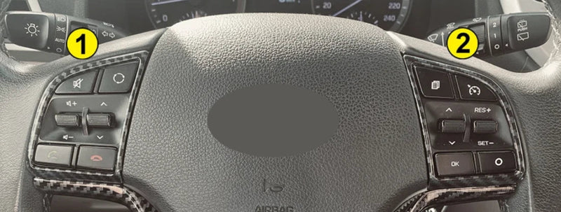 Hyundai Tucson Steering Wheel Side Lid Carbon Fiber Cover Trim (2016-2020)