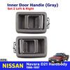 L+R Interior Grip Holder Inner Door Handle Gray Fits Nissan D21 Navara 1986-97