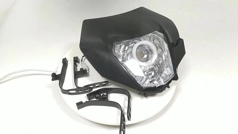 Yamaha YZ, WR, Kawasaki KDX, Suzuki DR, Honda Black LED Headlight DRL Assembly