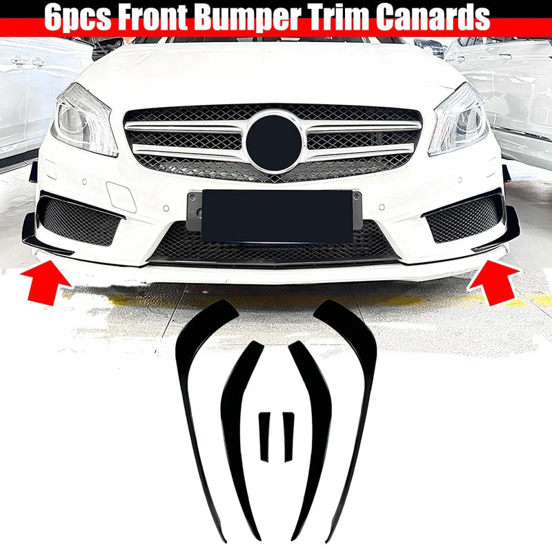 Mercedes-Benz A-Class Front Bumper Side Canards Splitters (2013–2015)