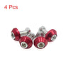 4pcs Rose Red 6mm Thread Diameter Motorcycle License Plate Frame Screws Bolts