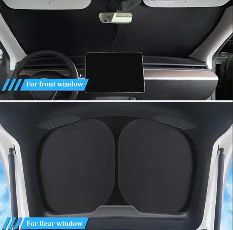 Tesla Model S 8 x Windshield Side Window Privacy Camping Blind Sunshade