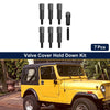 Jeep CJ7 (1976-1986) Black Metal Valve Cover Hold Down Kit 7 x Pcs