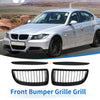 BMW 325i E90 (2006-2013) Matte Black Pair Hood Bumper Grille