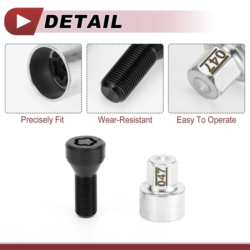 BMW 1 Set Anti-theft Wheel Lock Lug Nut Socket M141.25
