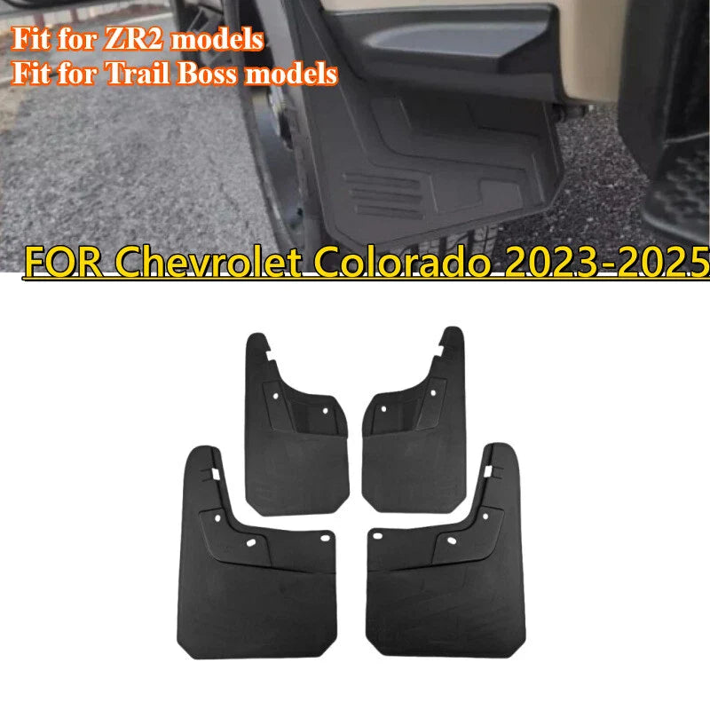 Chevy Colorado ZR2 Trail Boss 4Pcs Splash Guards Mud Flaps (2023–2025)