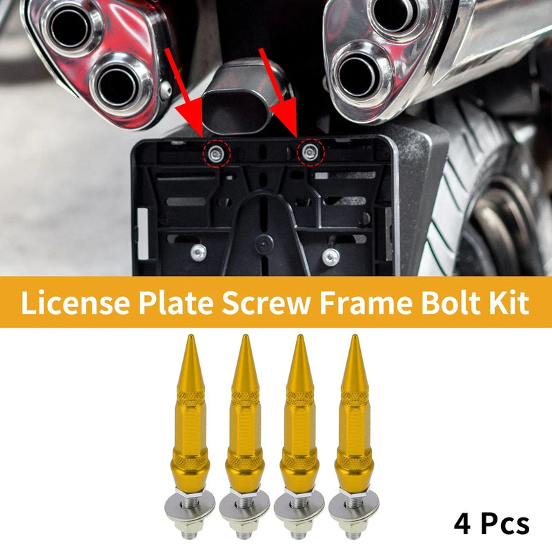 Universal Motorcycle M6 82mm License Plate Screws Cover 4 pcs