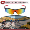 Motorcycle Riding Goggles Purple Lens Red Black Frame PC Cycling Sunglasses